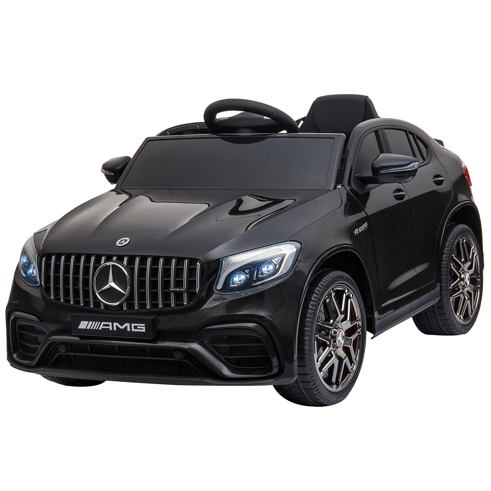 Aosom 12V Ride On Toy Car for Kids with Remote Control & 2 Speeds, Mercedes Benz AMG GLC63S Coupe with Music & Electric Light, Black