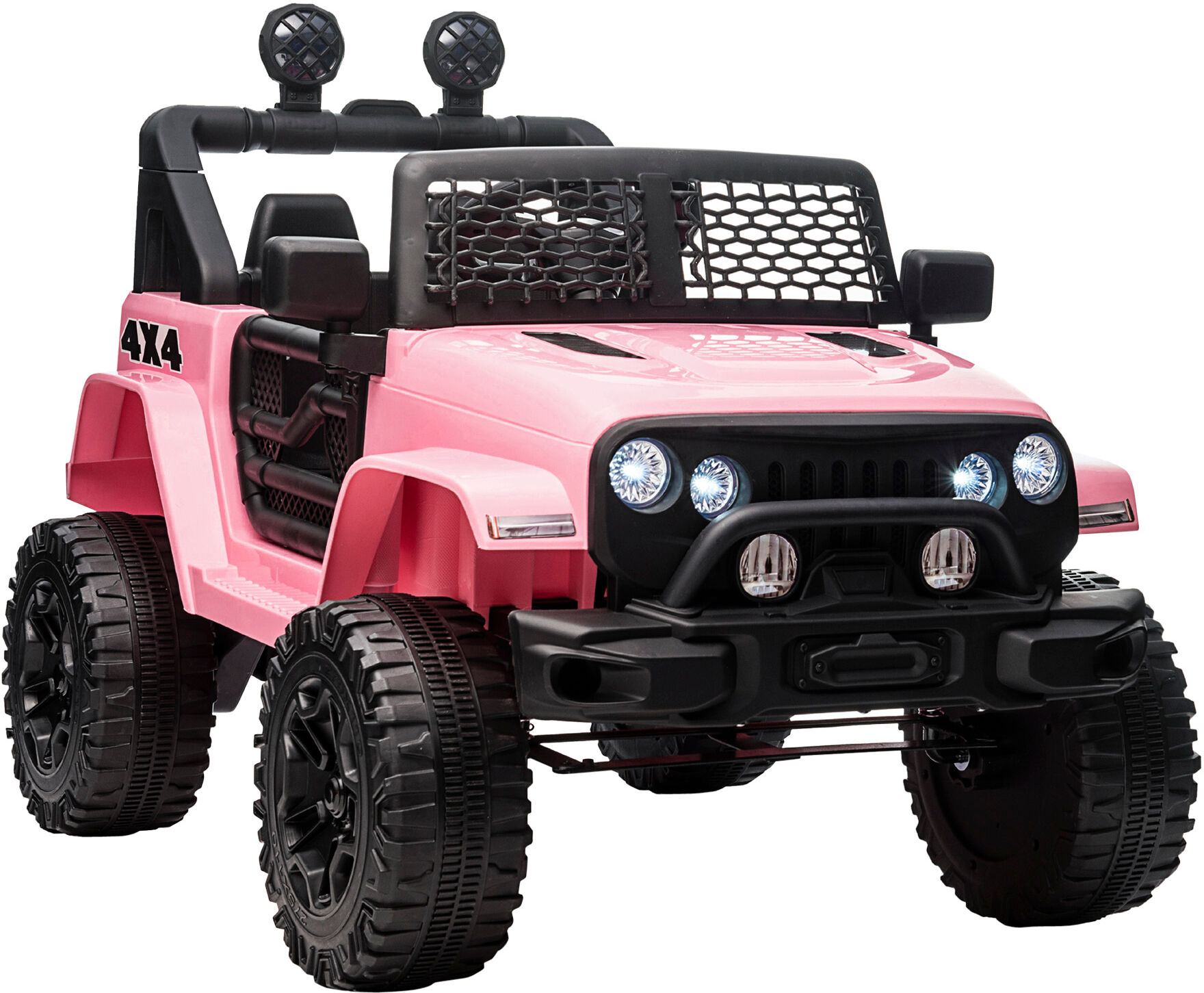 Aosom Electric Off-Road Truck 12V Kids Ride On Car Wheels with Remote Control MP3 Music Adjustable Speed Pink   Aosom.com