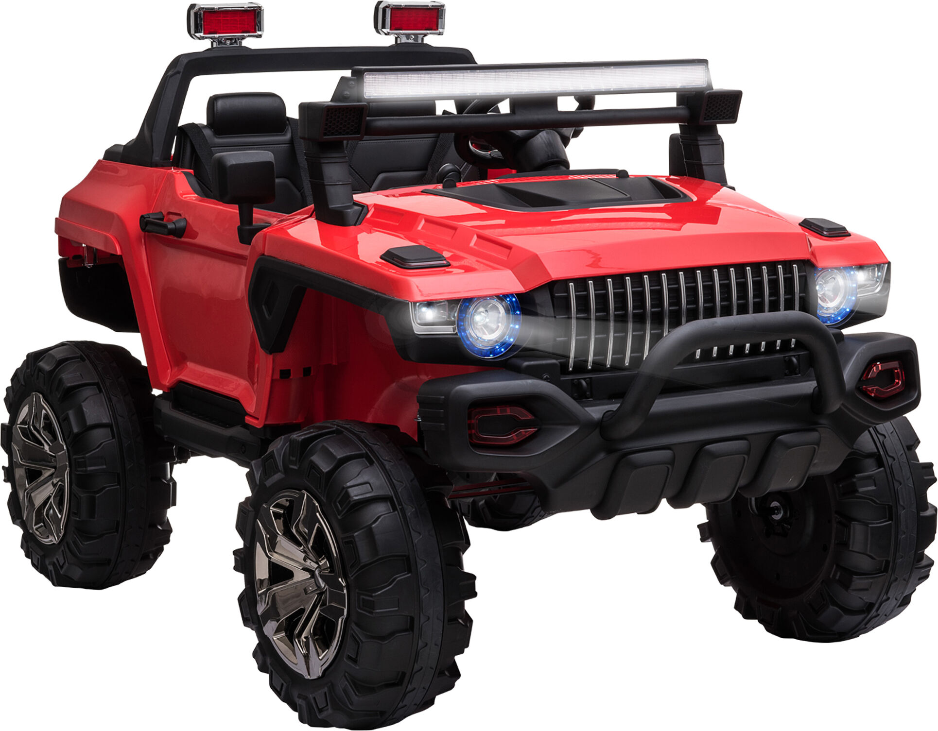 Aosom 12V Electric 2-Seater Police Car for Kids 3-8 LED Lights MP3 Parental Remote Red   Aosom.com