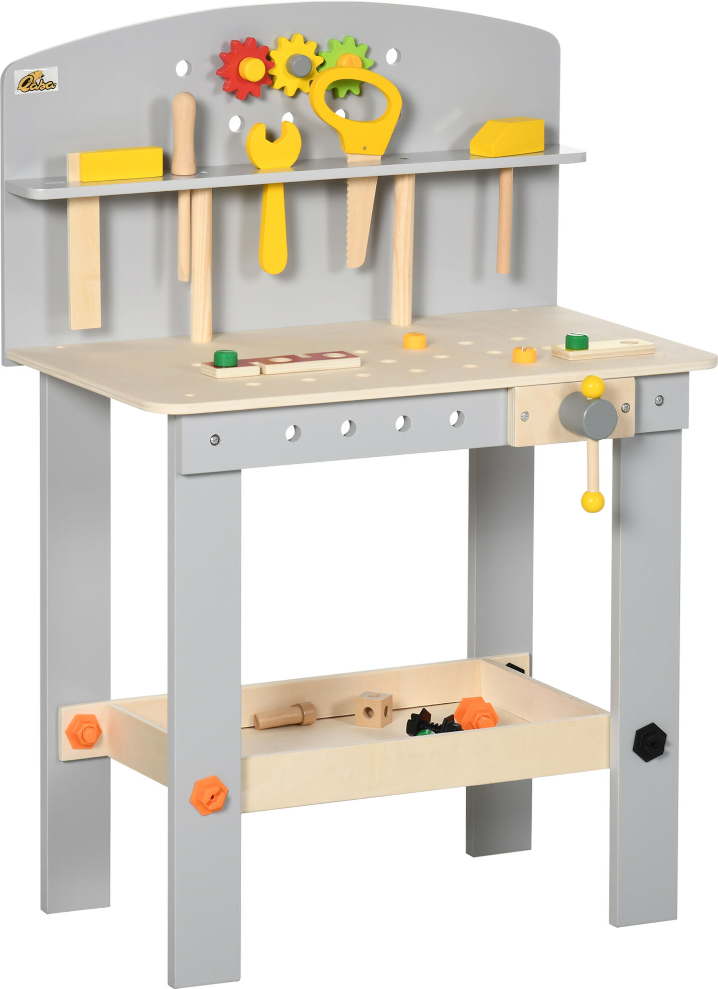 Qaba Kids Construction Tool Bench   31 Piece Tool Kit   Interactive Work Shop Toy with Storage   Playset for Girls & Boys Ages 3-6   Aosom.com