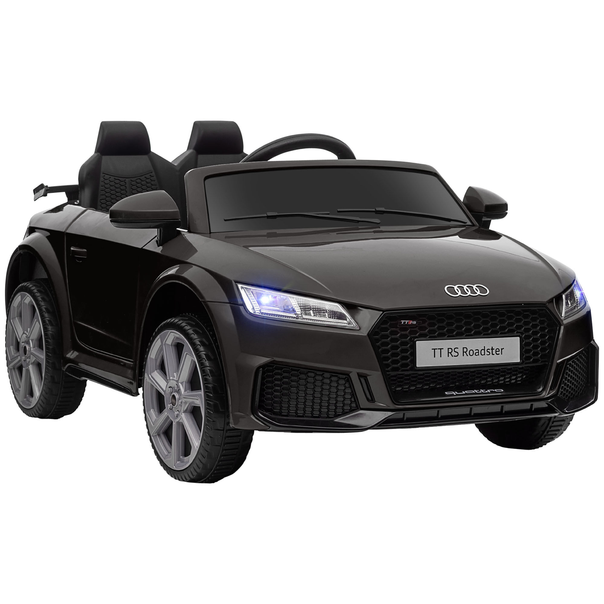 Aosom Audi TT RS 6V Kids Ride On Car Toy Battery Powered with High Low Speed Headlight Music Remote Control Black   Aosom.com