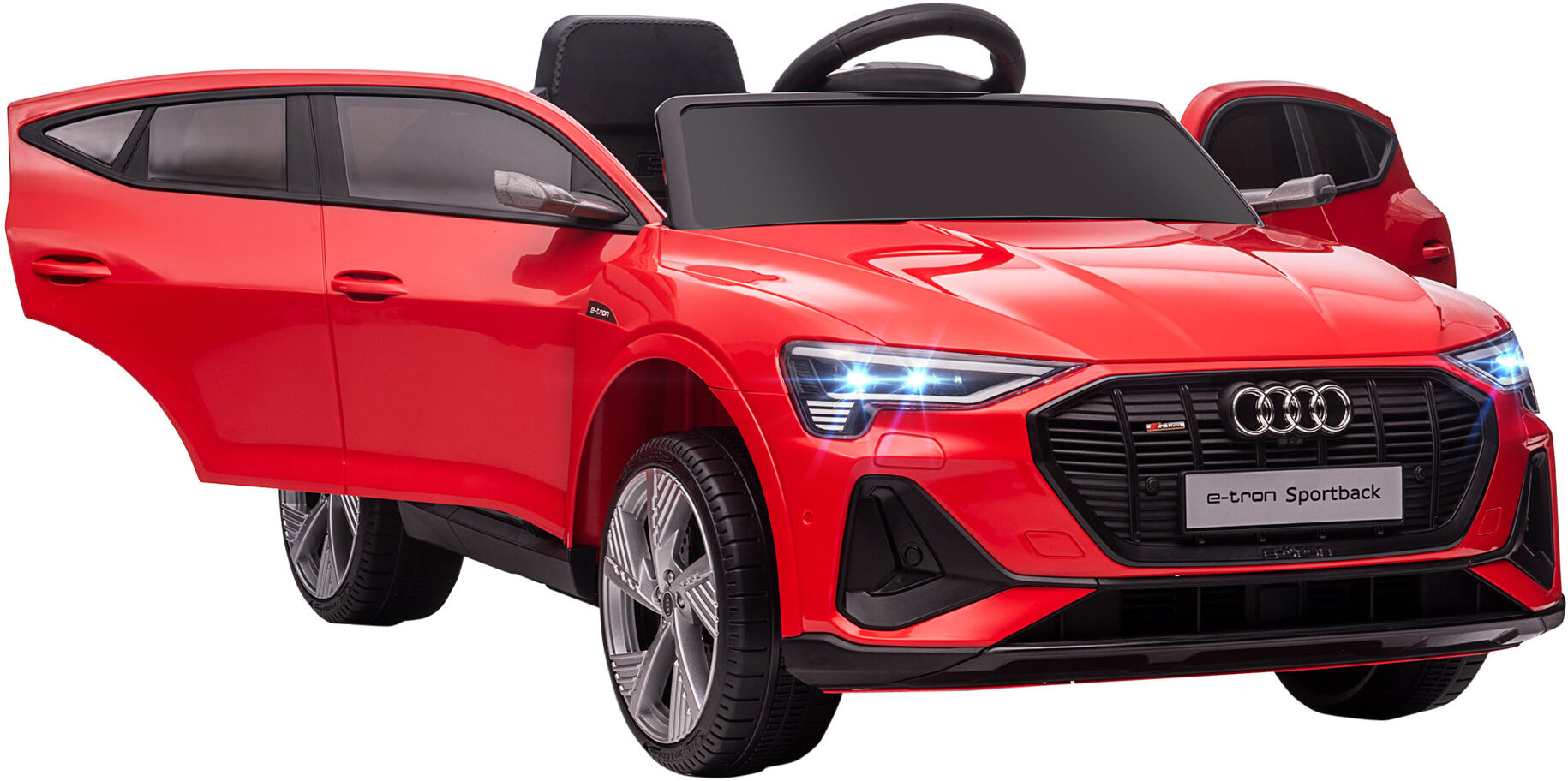 Aosom Audi Sports Car for Kids 12V Electric Ride On Toy with Remote Control Safety Belt LED Lights Music Horn Red for Children   Aosom.com