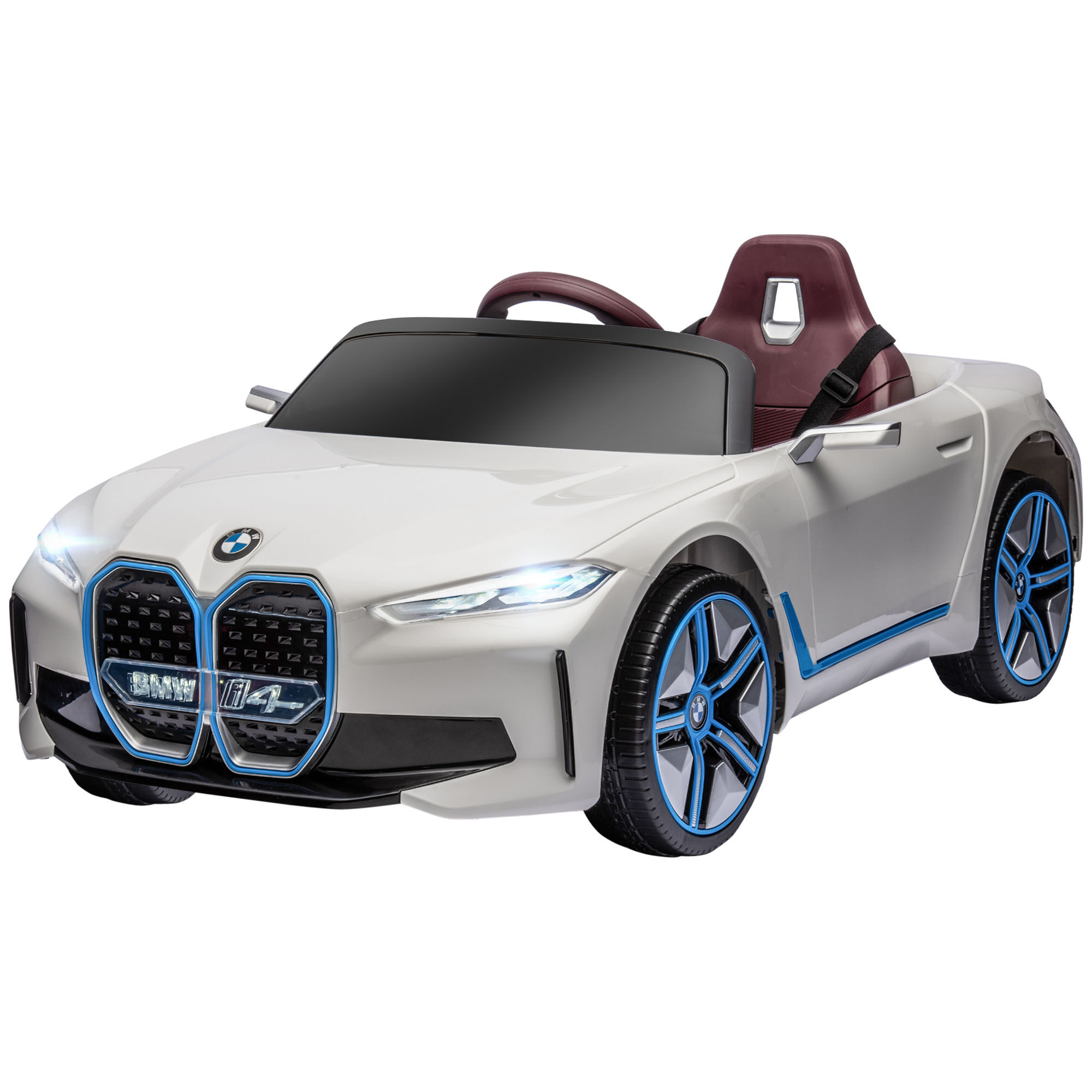 Aosom Kids Electric Car 12V with Remote Control Suspension System White Ride-On Toy for Children   Aosom.com