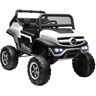 Aosom White Mercedes-Benz Licensed 12V Kids Ride-On Truck with LED Light Horn Music Spring Suspension Remote Control   Aosom.com