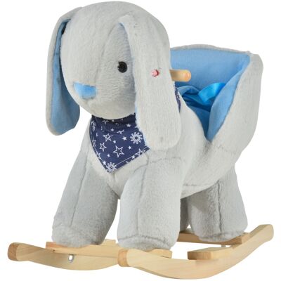 Qaba Gray Rocking Horse for Toddlers 18-36 Months, Soft & Soothing with Cradlesong, Traditional Ride-On Toy, Perfect Gift Aosom.com Qaba Gray Rocking Horse for Toddlers 18-36 Months, Soft & Soothing with Cradlesong, Traditional Ride-On Toy, Perfect Gift Aosom.com
