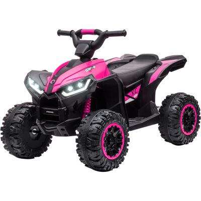 Aosom 12V Kids ATV Quad Car with Forward & Backward Function, Wear-Resistant Wheels, Music, for Toddlers 3-5 Years Old, Pink Aosom 12V Kids ATV Quad Car with Forward & Backward Function, Wear-Resistant Wheels, Music, for Toddlers 3-5 Years Old, Pink