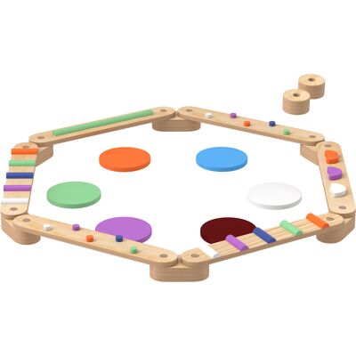 Qaba Kids Balance Beam, Wooden Balance Board with Stepping Stone for 3-8 Years Qaba Kids Balance Beam, Wooden Balance Board with Stepping Stone for 3-8 Years
