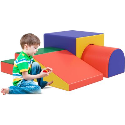 Qaba 4 Piece Foam Play Set, Soft & Safe Kids Toddlers Children Climbing Set for Crawling or Sliding, Assorted Aosom.com Qaba 4 Piece Foam Play Set, Soft & Safe Kids Toddlers Children Climbing Set for Crawling or Sliding, Assorted Aosom.com