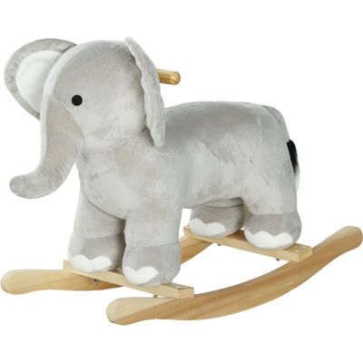 Qaba Kids Rocking Animal Elephant Rocker with Realistic Sounds, Plush Ride on Toy for 2-4 Years, Gray Aosom.com Qaba Kids Rocking Animal Elephant Rocker with Realistic Sounds, Plush Ride on Toy for 2-4 Years, Gray Aosom.com
