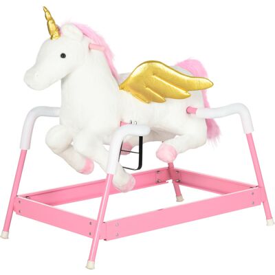 Qaba Unicorn Spring Ride-On Toy for Kids 5-12 Years Pink Horse with Sound Effects Aosom.com Qaba Unicorn Spring Ride-On Toy for Kids 5-12 Years Pink Horse with Sound Effects Aosom.com