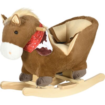 Qaba Plush Animal Rocking Horse with Sound and Pedals, Interactive Ride-on Toys for Toddlers 18-36 Months, Brown Aosom.com Qaba Plush Animal Rocking Horse with Sound and Pedals, Interactive Ride-on Toys for Toddlers 18-36 Months, Brown Aosom.com