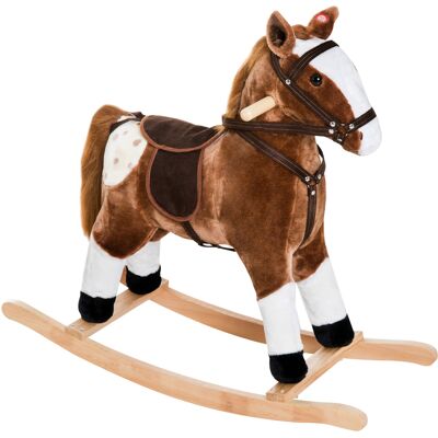 Qaba Plush Rocking Horse for Kids, Brown, Realistic Sounds, Ride-On Toy for Children 3+ Aosom.com Qaba Plush Rocking Horse for Kids, Brown, Realistic Sounds, Ride-On Toy for Children 3+ Aosom.com
