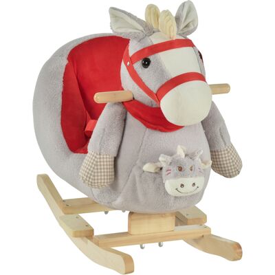 Qaba Interactive Kids Rocking Horse Toy, Gray with Cradlesong & Hand Puppet, Ideal for 18-36 Months, Traditional Gift Aosom.com Qaba Interactive Kids Rocking Horse Toy, Gray with Cradlesong & Hand Puppet, Ideal for 18-36 Months, Traditional Gift Aosom.com