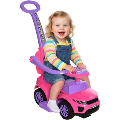 Aosom 3 in 1 Toddler Ride-On Car, Push Car, Sliding Walking Toy, Horn, Music, Light, Pink, 1-3 Years Old Aosom.com Aosom 3 in 1 Toddler Ride-On Car, Push Car, Sliding Walking Toy, Horn, Music, Light, Pink, 1-3 Years Old Aosom.com
