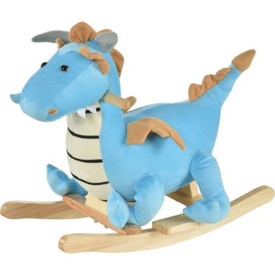 Qaba Wooden Dinosaur Rocking Horse, Realistic Sounds, Fun Prehistoric Child Ride-On Toy, Blue, for 18-36 Months Aosom.com Qaba Wooden Dinosaur Rocking Horse, Realistic Sounds, Fun Prehistoric Child Ride-On Toy, Blue, for 18-36 Months Aosom.com