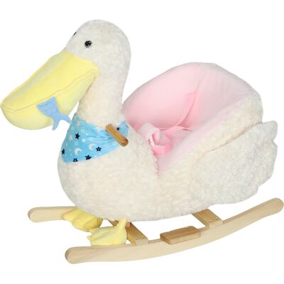 Qaba Baby Rocking Horse, Kids Ride on Pelican Rocking Horse for Toddlers 18–36 Months with Realistic Sound, White Qaba Baby Rocking Horse, Kids Ride on Pelican Rocking Horse for Toddlers 18–36 Months with Realistic Sound, White