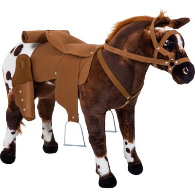 Qaba Kids Ride On Horse for Toddlers 3-5, with Realistic Sound, Stuffed Animal Horse Toy for Kids with Padding, Soft Feel, Brown Aosom.com Qaba Kids Ride On Horse for Toddlers 3-5, with Realistic Sound, Stuffed Animal Horse Toy for Kids with Padding, Soft Feel, Brown Aosom.com
