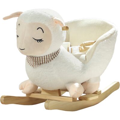 Qaba Baby Rocking Horse, Sheep Rocking Horse with Lullaby Song for Toddlers 18–36 Months, White Qaba Baby Rocking Horse, Sheep Rocking Horse with Lullaby Song for Toddlers 18–36 Months, White