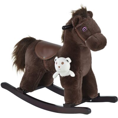 Qaba Brown Plush Rocking Horse for Toddlers, Nursery Rocker with Animal Sounds, Cozy & Soft Toy for Playtime, 18-36 Months Aosom.com Qaba Brown Plush Rocking Horse for Toddlers, Nursery Rocker with Animal Sounds, Cozy & Soft Toy for Playtime, 18-36 Months Aosom.com