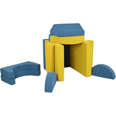 Qaba 14-Piece Nugget Play Couch, Kids Modular Couch Set for Nursery, Bedroom, Indoor Toddler Couch for Boys & Girls, Yellow Aosom.com Qaba 14-Piece Nugget Play Couch, Kids Modular Couch Set for Nursery, Bedroom, Indoor Toddler Couch for Boys & Girls, Yellow Aosom.com