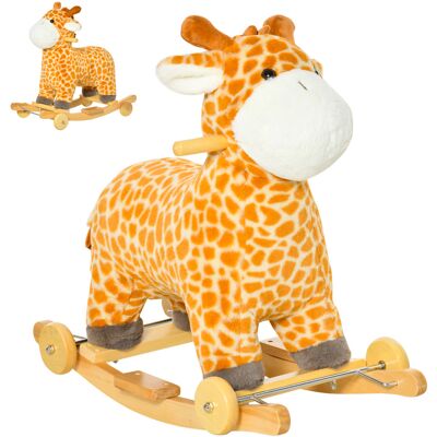 Qaba Giraffe Animal Rocking Horse Plush Toy, Yellow with Realistic Sounds, Pedal, Grip Handle, Safe Rocking Horse for Toddlers 3-6 Years Old Aosom.com Qaba Giraffe Animal Rocking Horse Plush Toy, Yellow with Realistic Sounds, Pedal, Grip Handle, Safe Rocking Horse for Toddlers 3-6 Years Old Aosom.com
