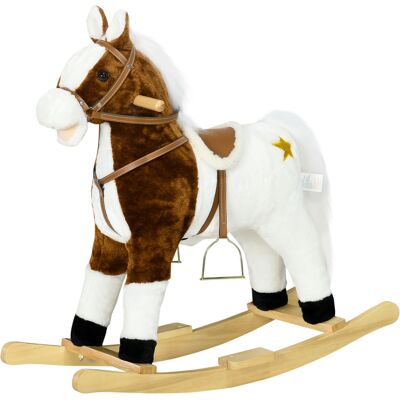 Qaba Brown Rocking Horse with Sound and Saddle, Engaging Toy for Toddlers 3-8 Years Old, Ideal Gift Aosom.com Qaba Brown Rocking Horse with Sound and Saddle, Engaging Toy for Toddlers 3-8 Years Old, Ideal Gift Aosom.com