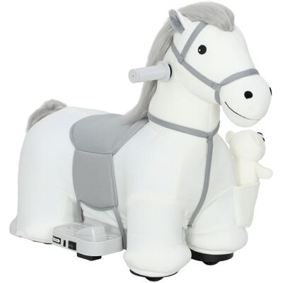 Qaba 6V Ride On Horse, Battery Powered Ride on Toy, Electric Kids Riding Pony with Bear Toy, Music for Aged 1.5-5 Years Qaba 6V Ride On Horse, Battery Powered Ride on Toy, Electric Kids Riding Pony with Bear Toy, Music for Aged 1.5-5 Years