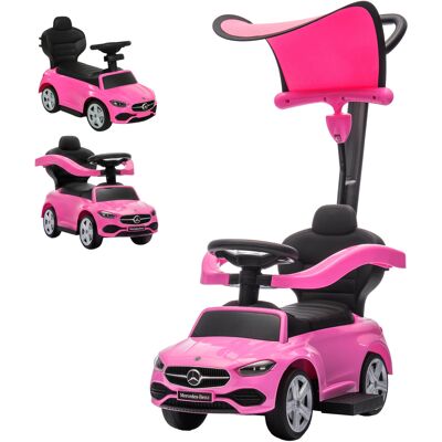 Qaba 3 in 1 Toddler Push Car Licensed Benz with Push Handle, Guardrails, Canopy, Horn, Music, Storage for 18-36 Months, Pink Qaba 3 in 1 Toddler Push Car Licensed Benz with Push Handle, Guardrails, Canopy, Horn, Music, Storage for 18-36 Months, Pink
