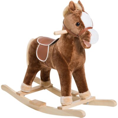 Qaba Plush Rocking Horse Toy for Kids, Realistic Sounds, Toddler Ride-On, Engaging Fun, Brown, for 3 Years Aosom.com Qaba Plush Rocking Horse Toy for Kids, Realistic Sounds, Toddler Ride-On, Engaging Fun, Brown, for 3 Years Aosom.com