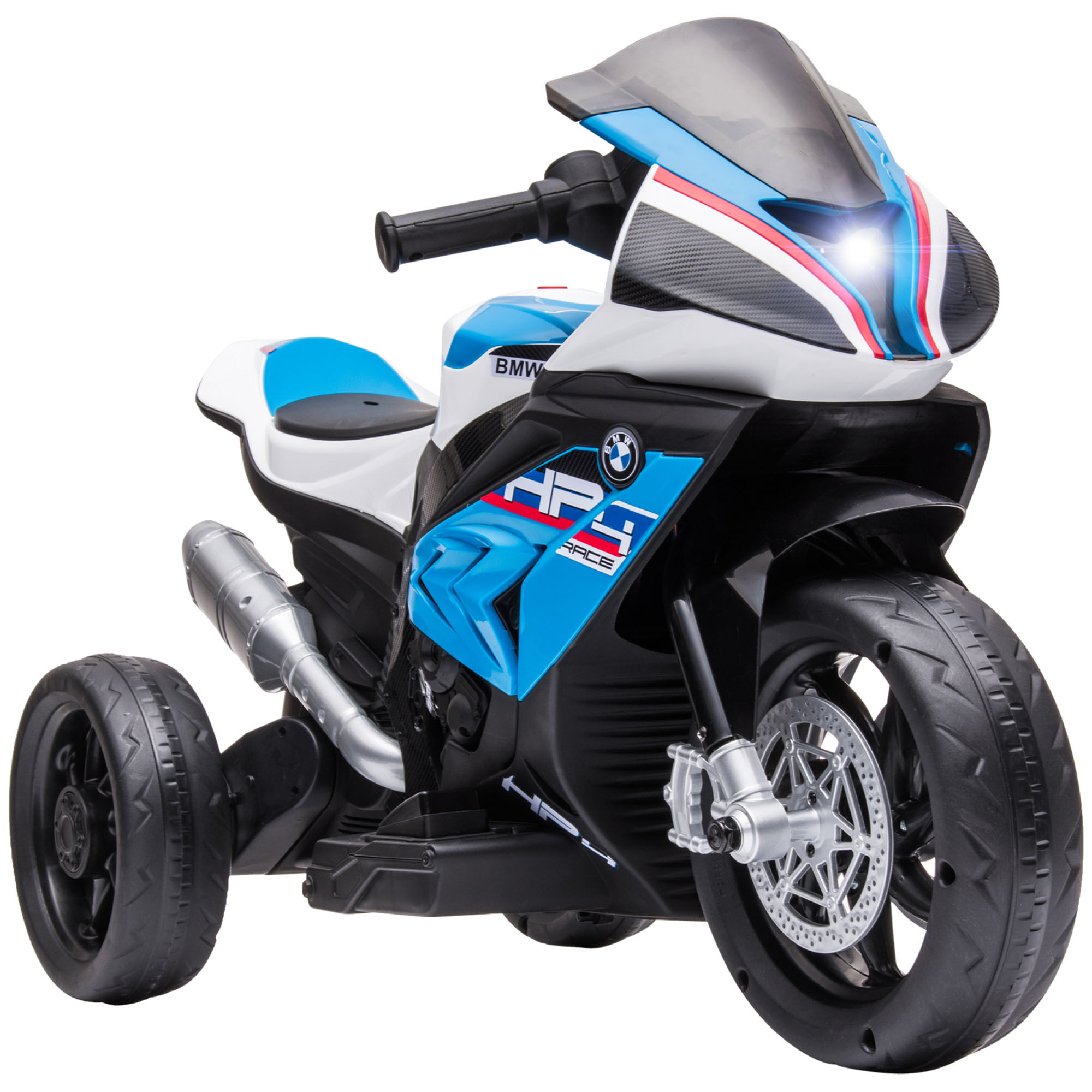 Aosom BMW Licensed Kids Motorcycle, Electric 3-Wheel Ride-On Dirtbike, USB/AUX Music Play, Headlight, Blue for Toddlers   Aosom.com