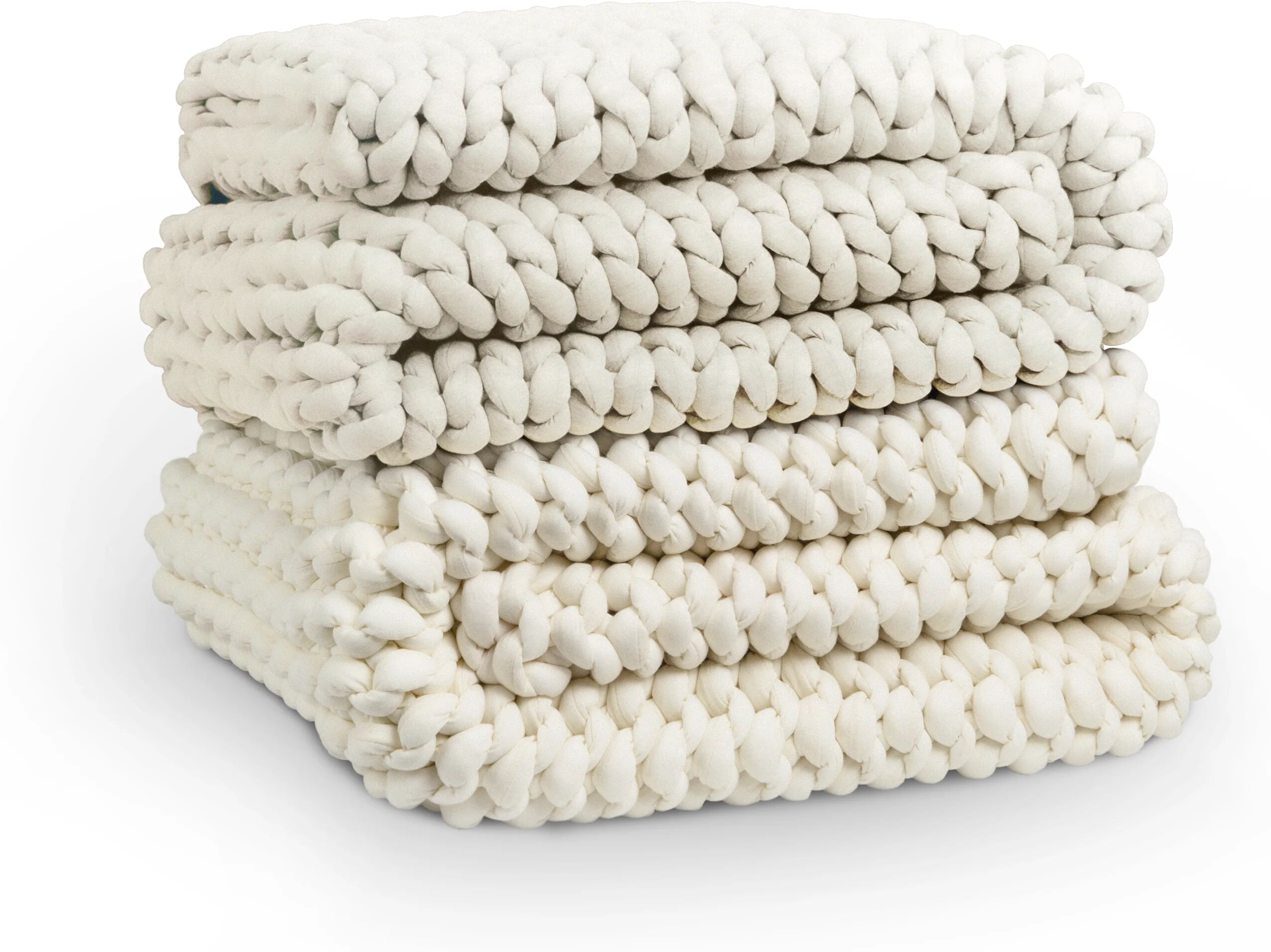 3Z, Glendale, AZ Nolah Chunky Knit Weighted Blanket Cream 50x60 15lbs