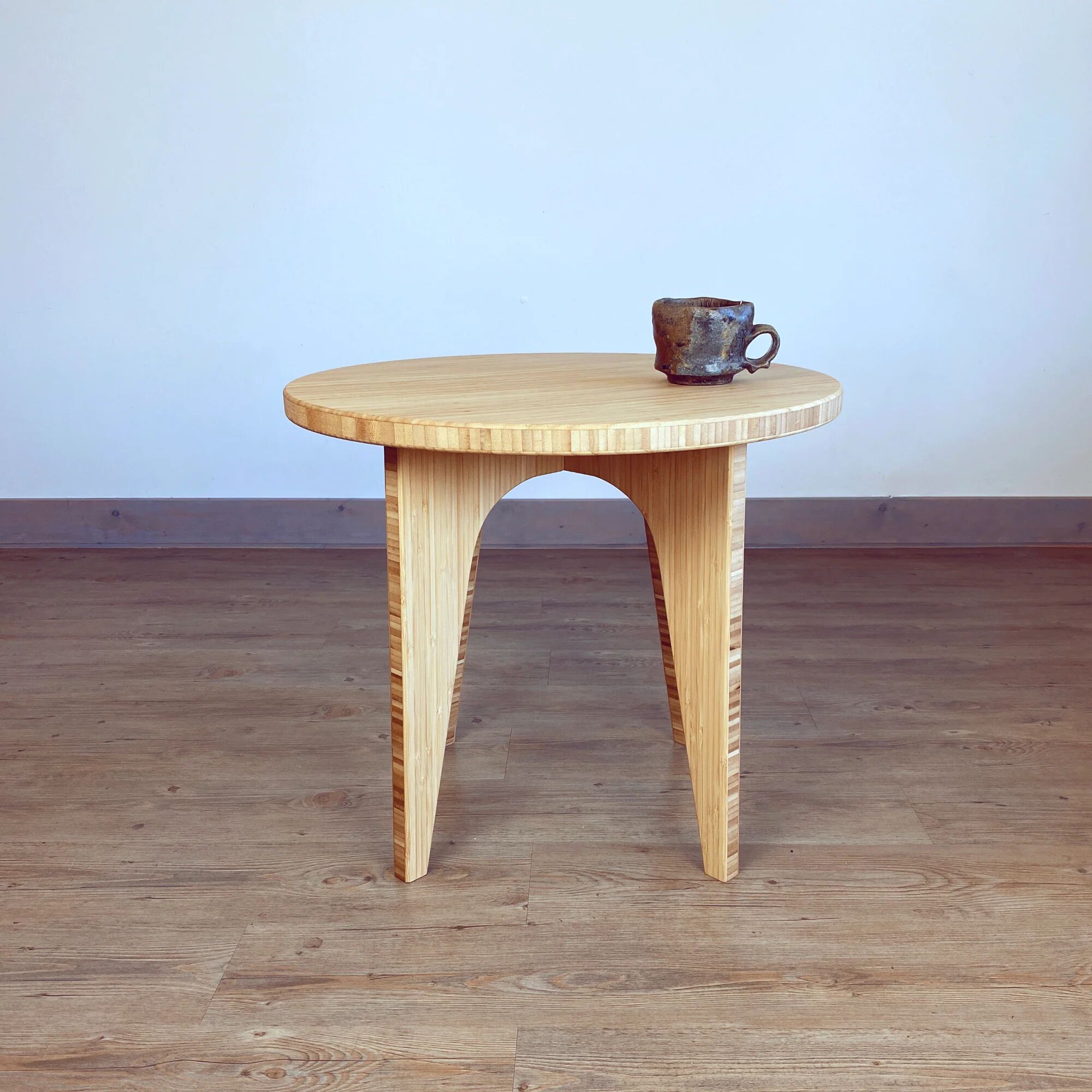 Reforest Design STAN Side Table: Natural Bamboo - Round