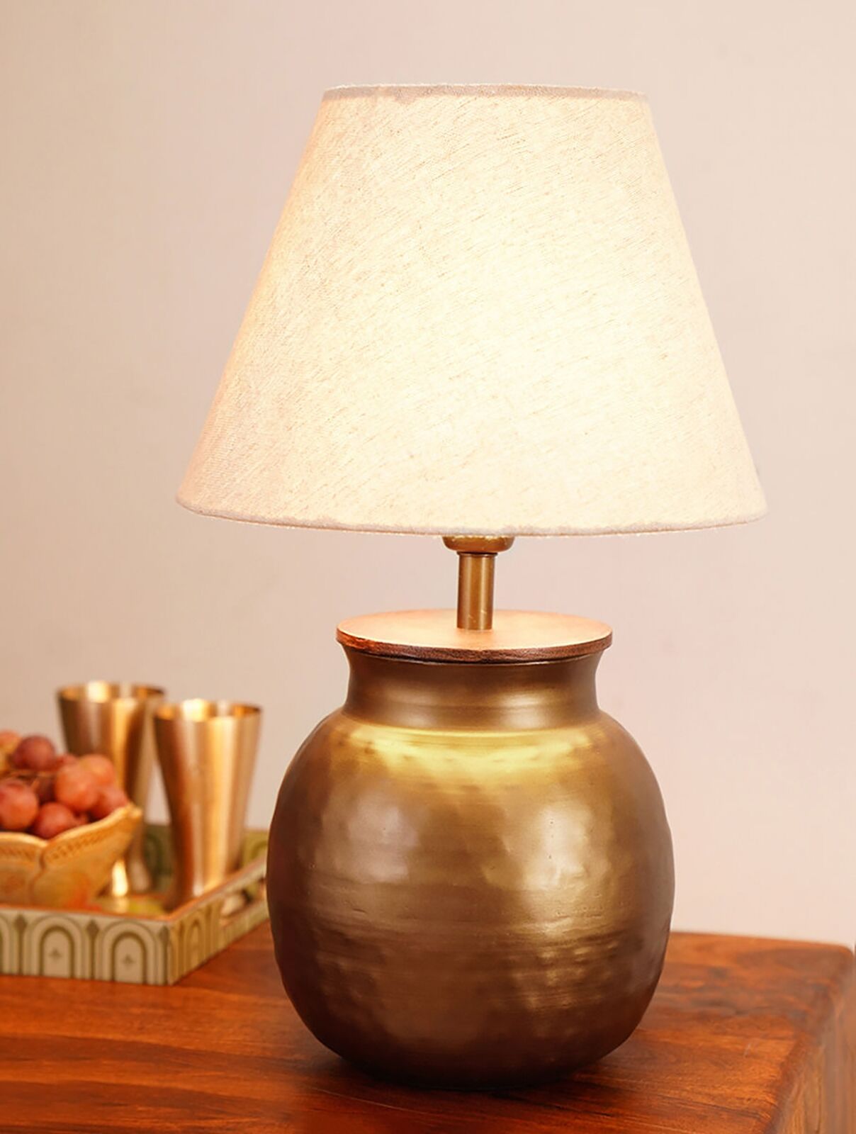 Jaypore Handcrafted Etched Lamp Stand