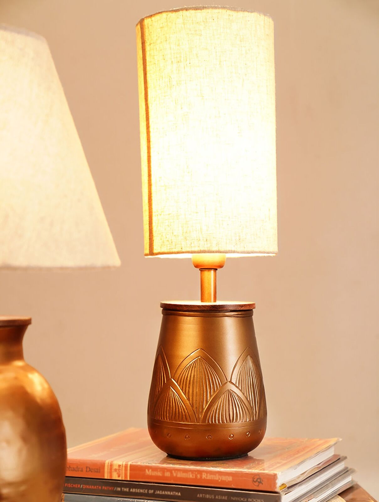 Jaypore Handcrafted Etched Lamp Stand