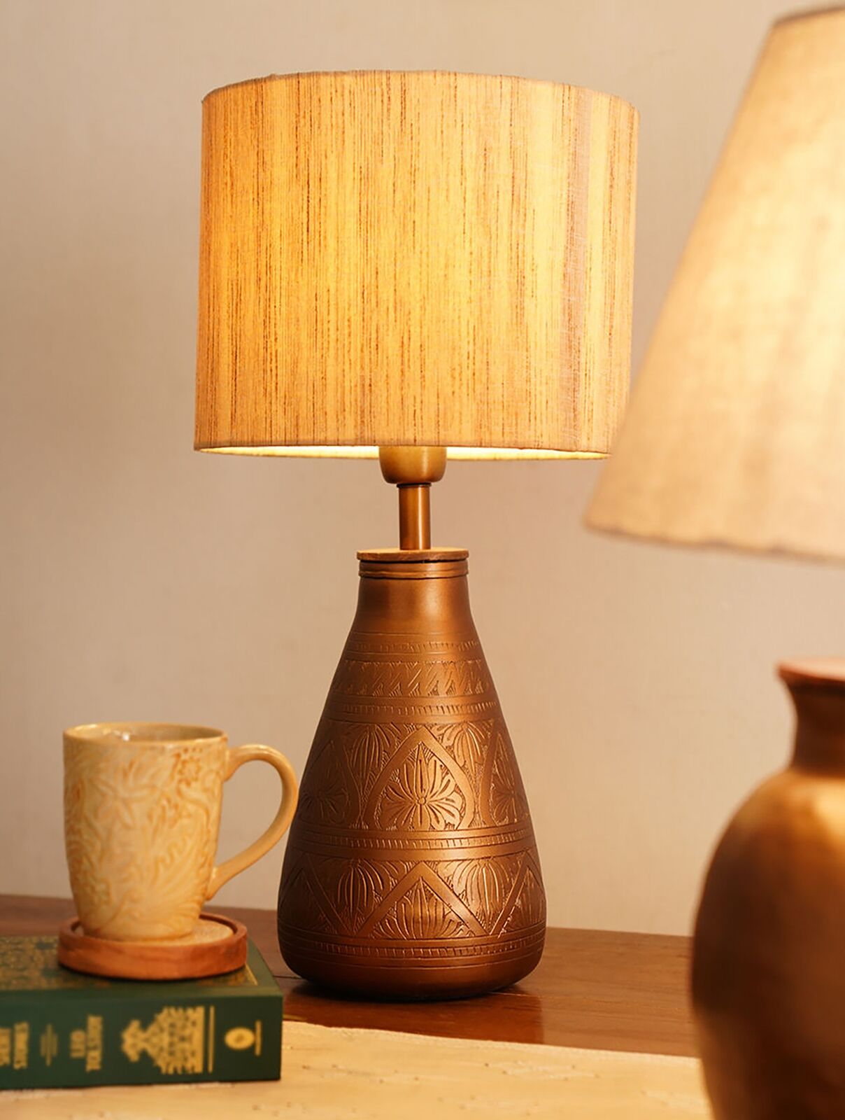 Jaypore Handcrafted Etched Lamp Stand