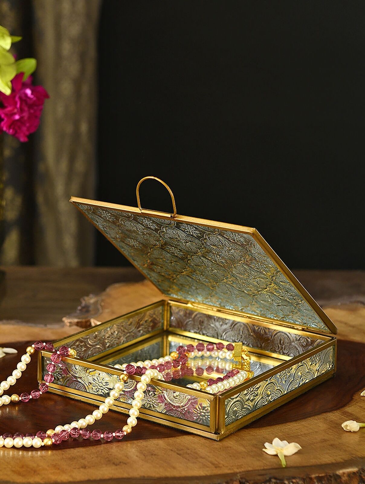 Jaypore Home Decor Antique Gold Decorative Box