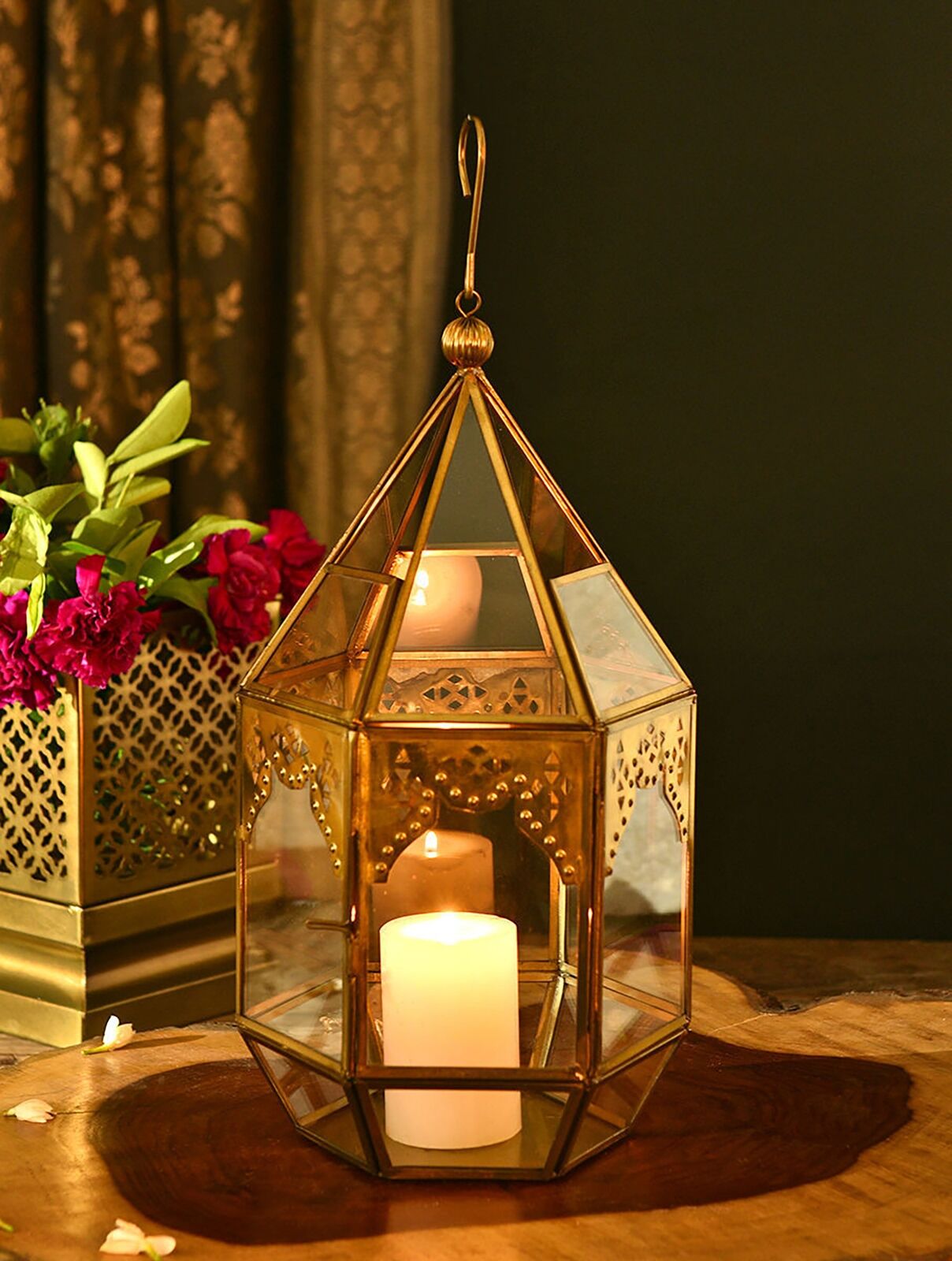 Jaypore Home Decor Antique Gold Lantern