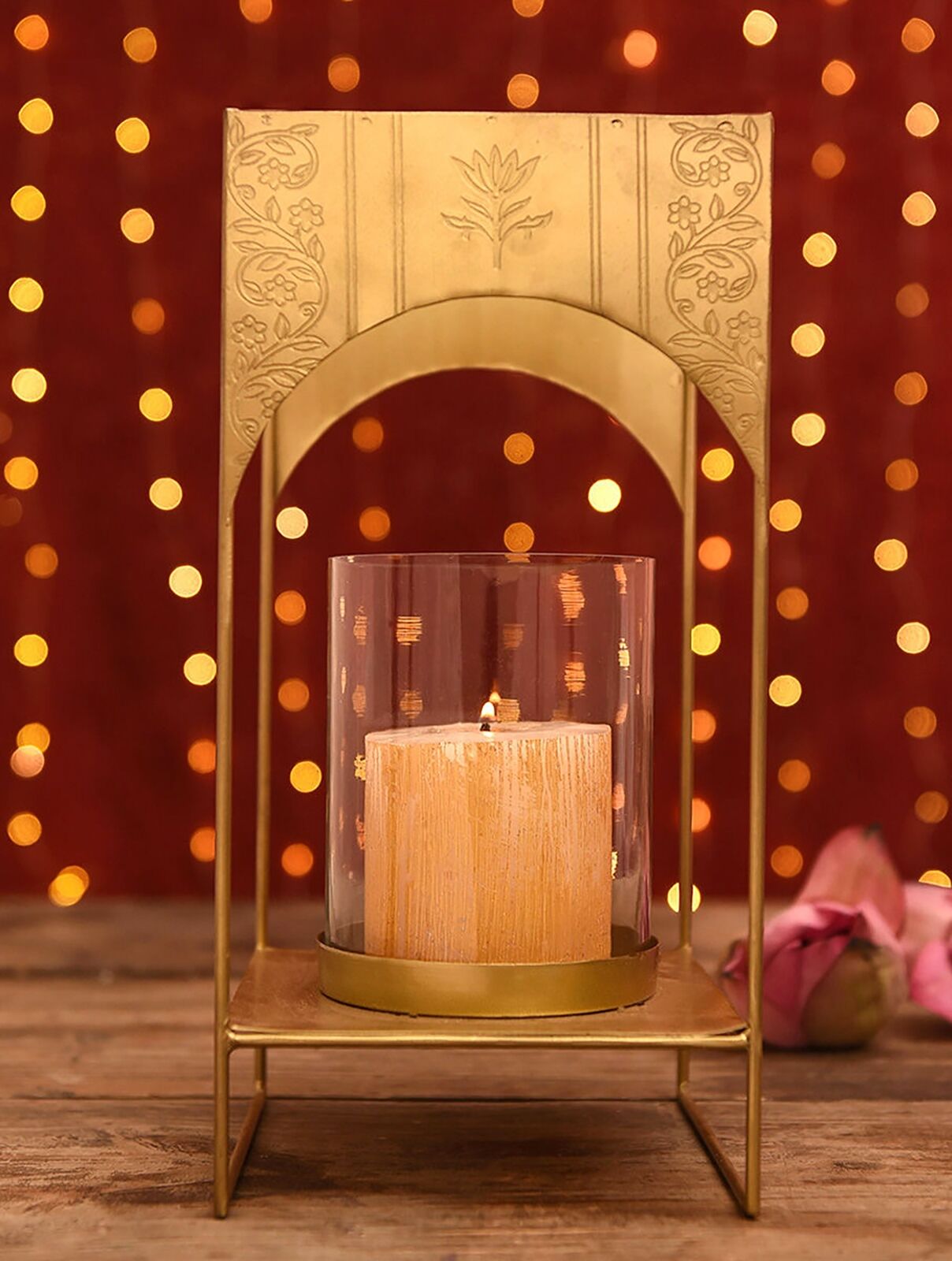 Jaypore Home Decor Antique Gold Diya_Candle Stand