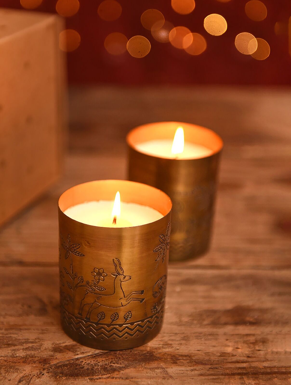 Jaypore Home Decor Antique Gold Candles