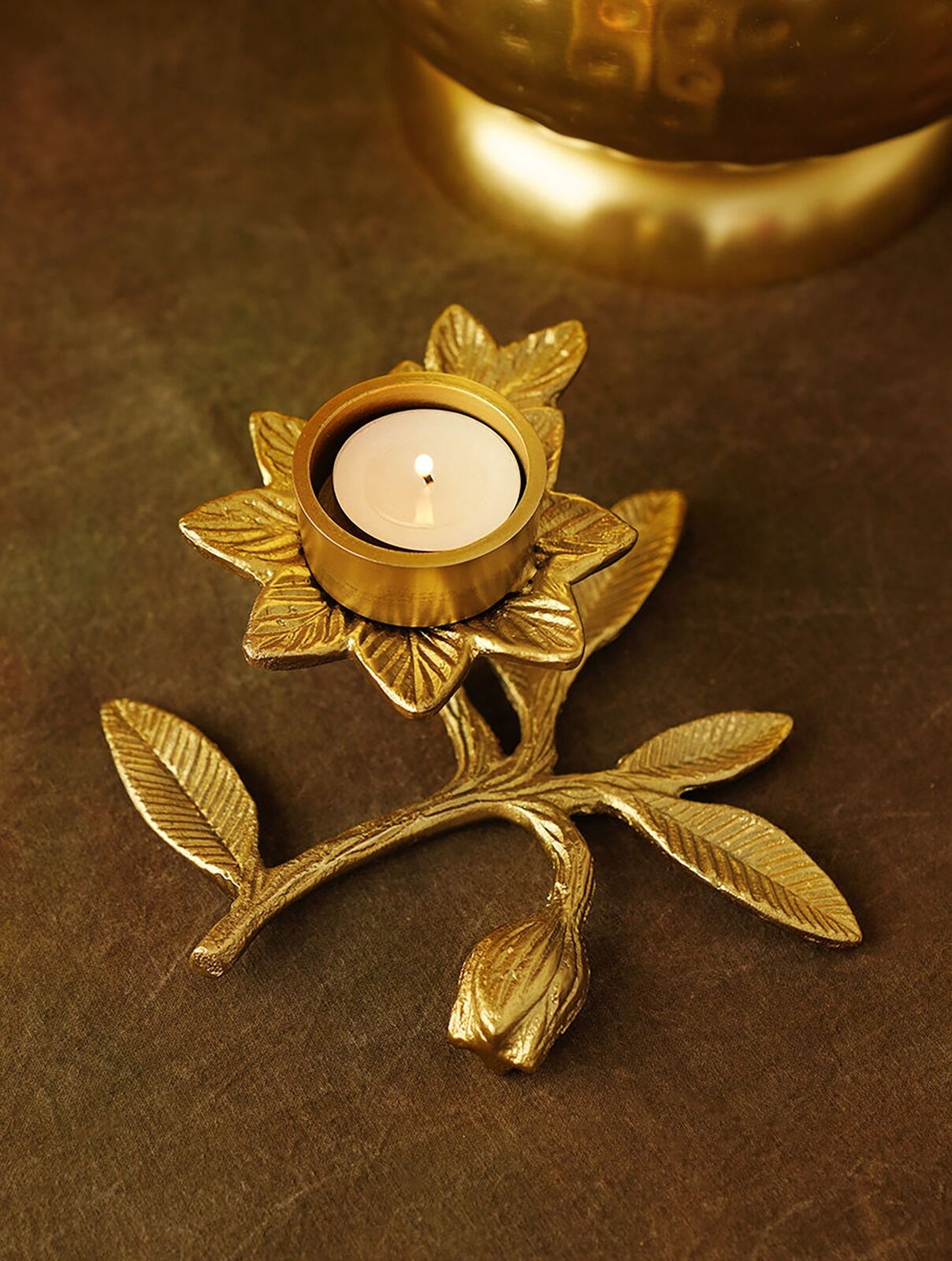 Jaypore Home Decor Antique Brass Tea Light Holders