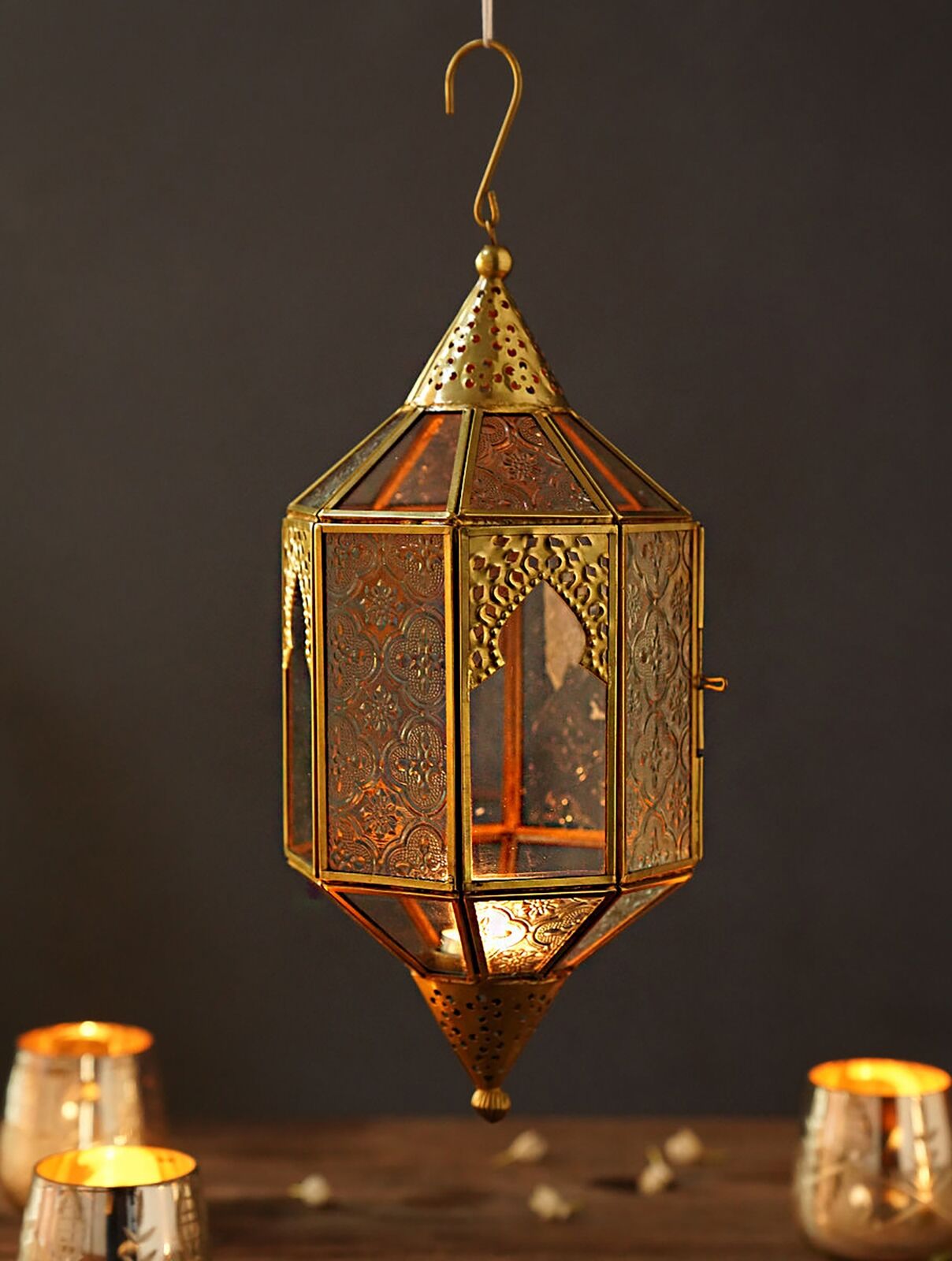 Jaypore Home Decor Antique Brass Lantern