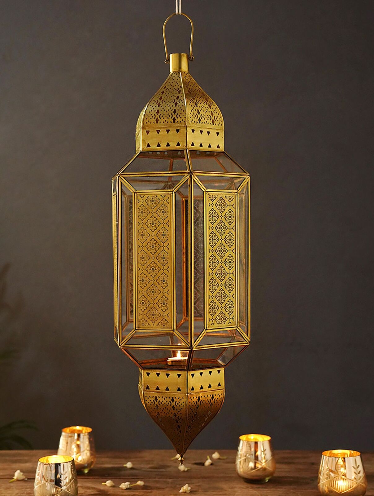 Jaypore Home Decor Antique Brass Lantern