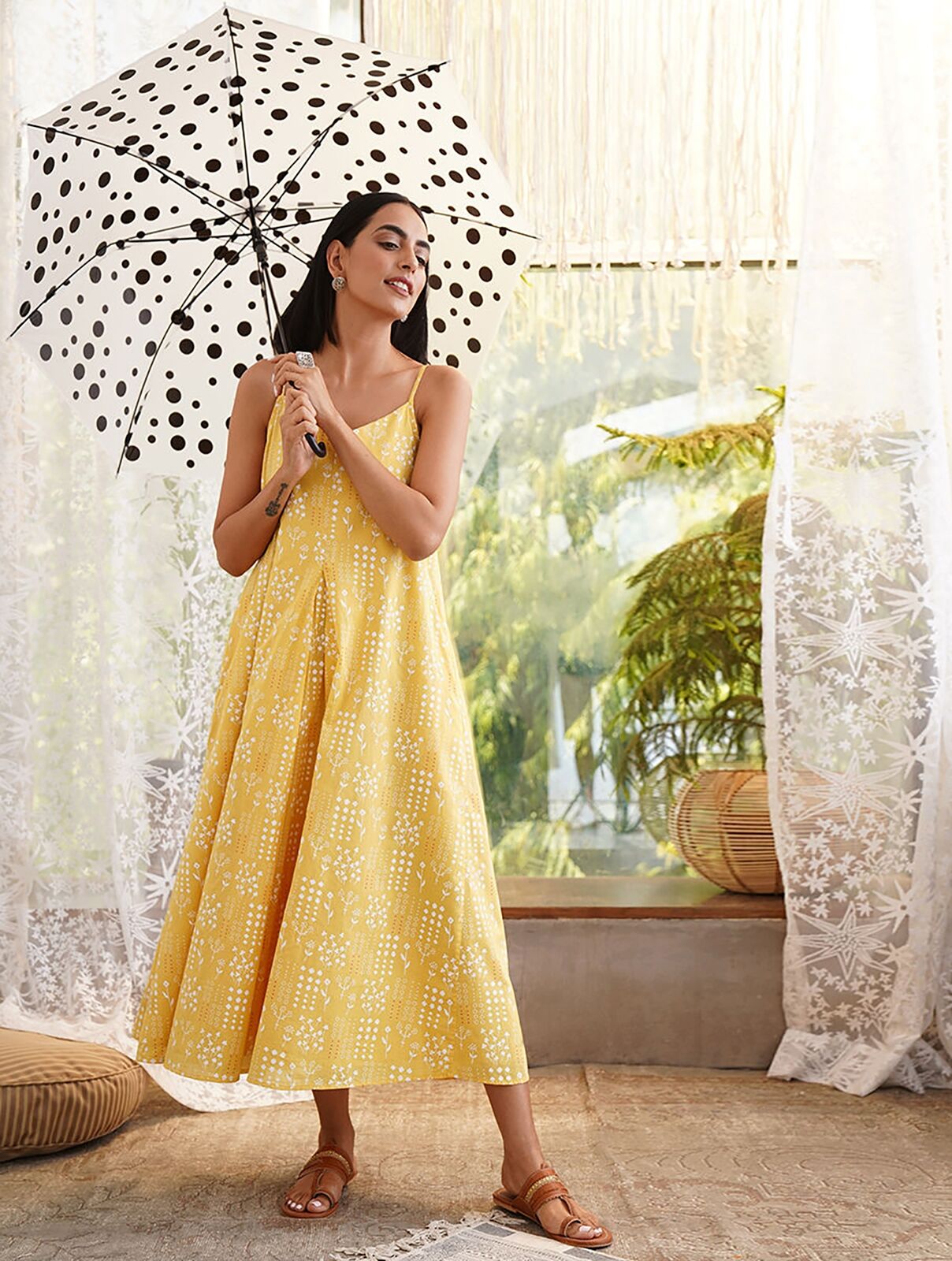 Jaypore Women Yellow Dresses - XS