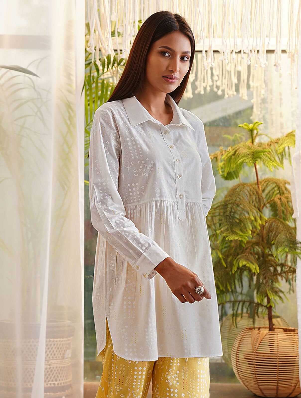 Jaypore Women White Tops - XS