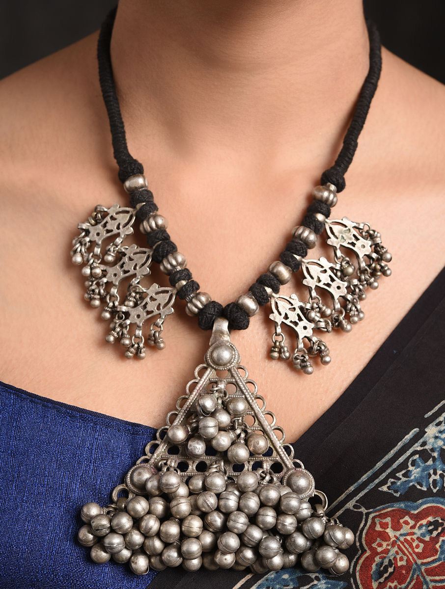 Jaypore Women Black Vintage Silver Necklace