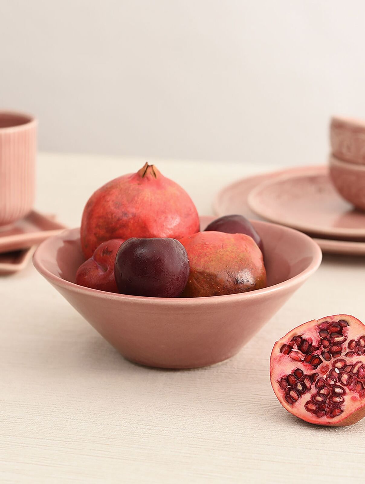 Jaypore Pink Ceramic Serving Bowl