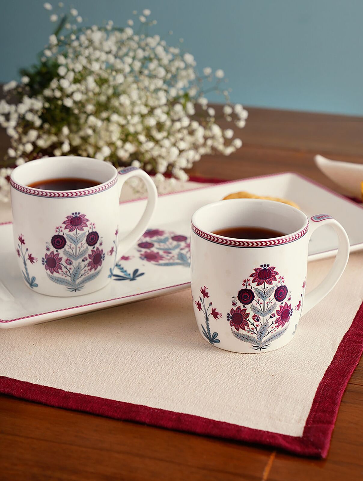 Jaypore Mughal Inspired Porcelain Mug in A Gift Box