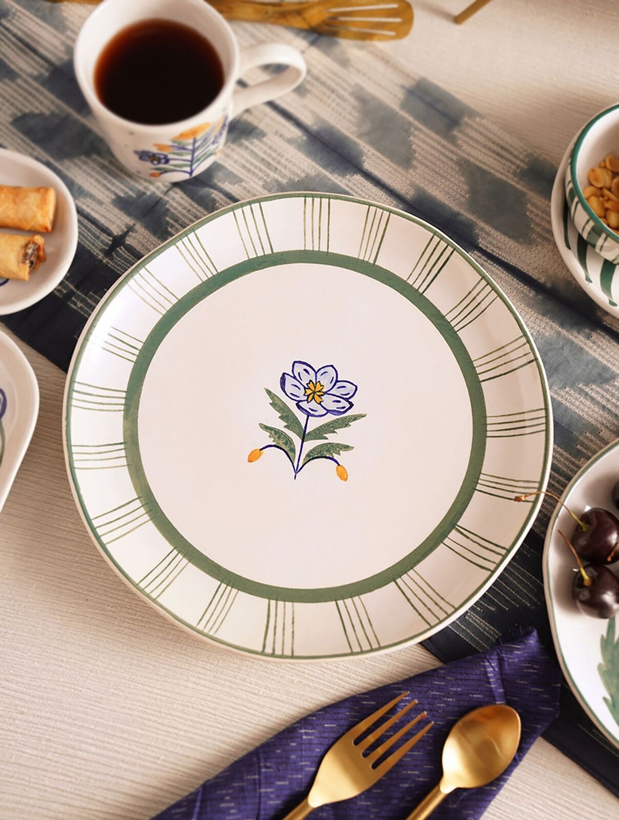 Jaypore Handpainted Ceramic Dinner Plate