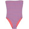 Caro luna Olaya Seersucker 1-Piece Swimsuit Lavender S Women