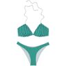 Caro luna Ella Textured Stripes 2-Piece Swimsuit Turquoise S Women